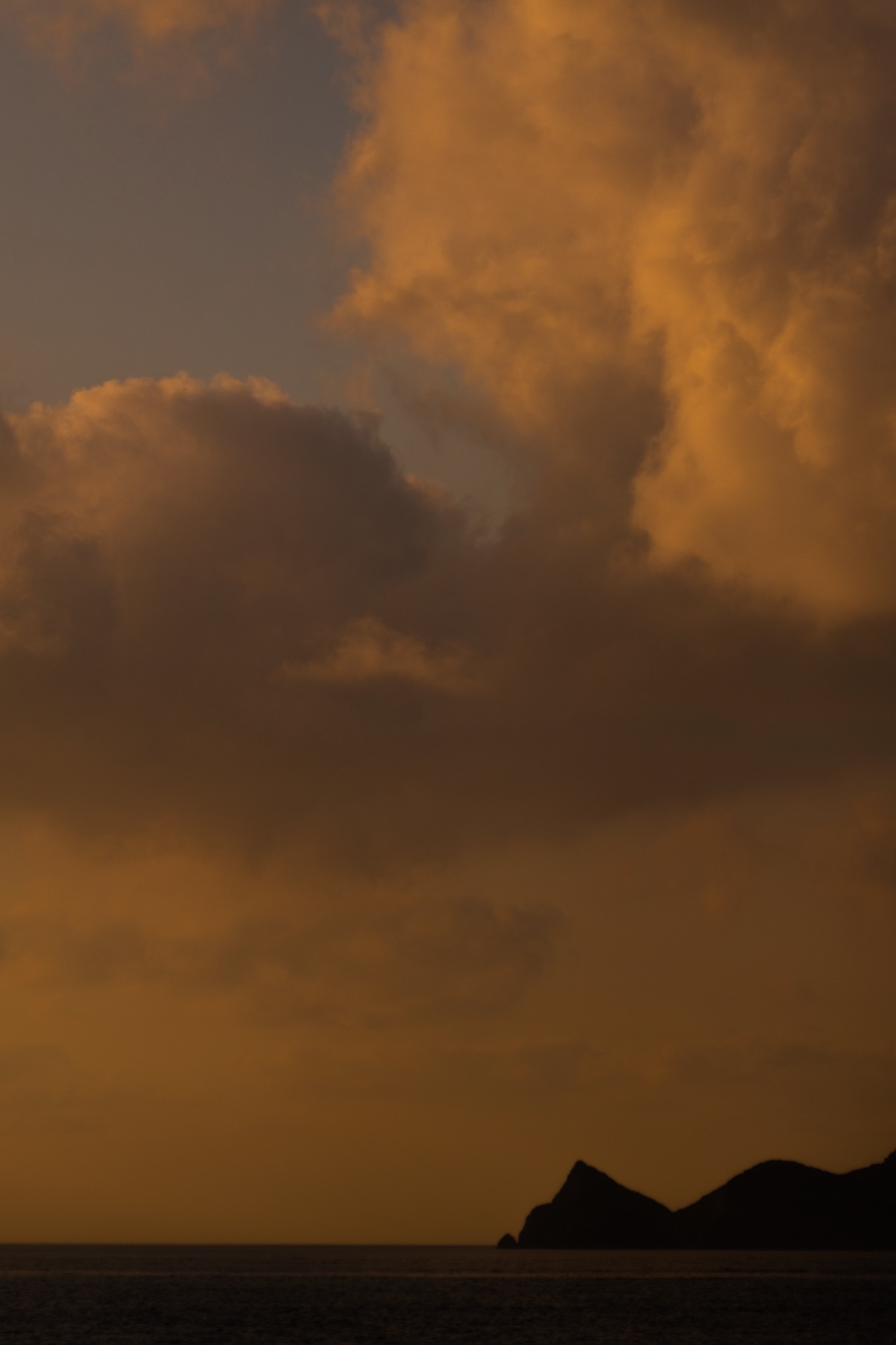 The cape silhouetted against the evening sky